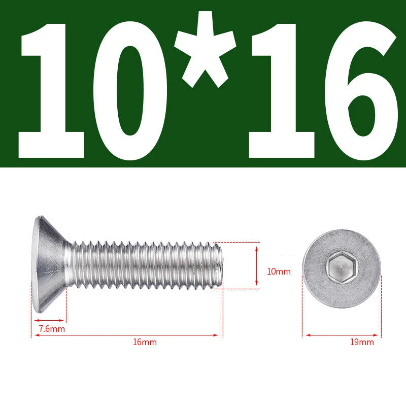 Allen Countersunk Head Screws V4A Steel Hexagon Socket Flat Head Machine Screw