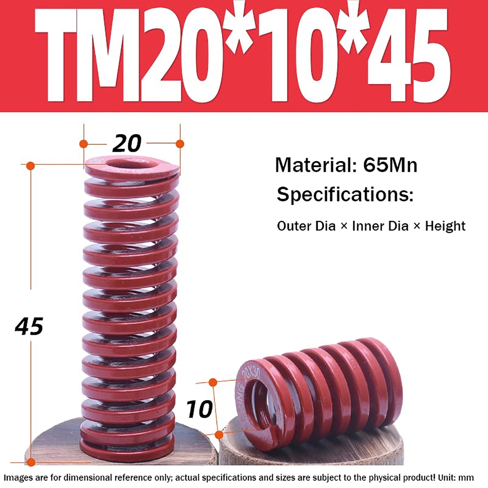 Heavy Load Duty Compression Die Spring, 8mm-50mm Diameter & Up To 400mm Long JIS