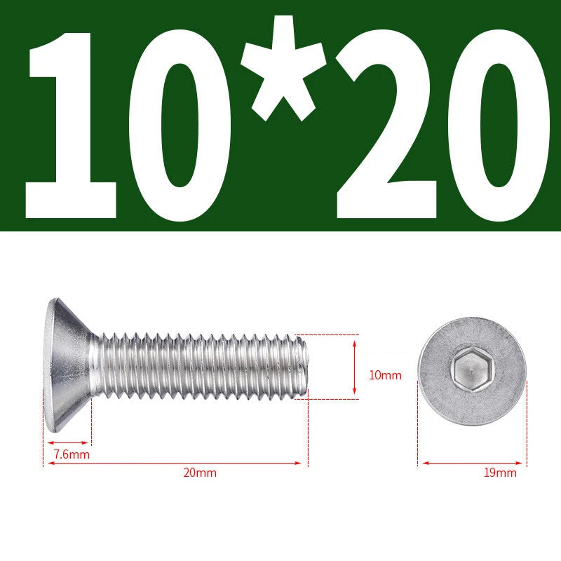 Allen Countersunk Head Screws V4A Steel Hexagon Socket Flat Head Machine Screw