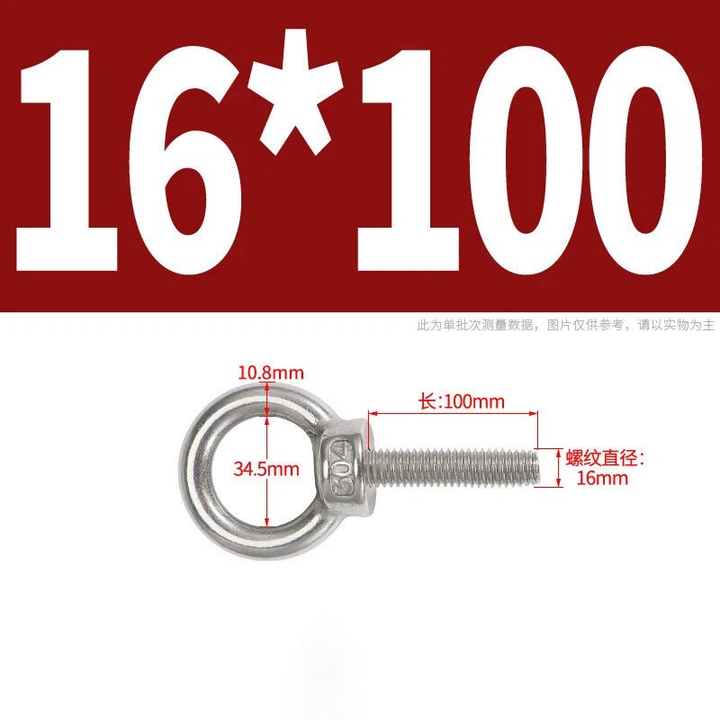 Lifting Eye Bolts A2 304 Stainless Steel M4 M5 M6 M8 M10 M12 M14 M16 M18 M20 M24