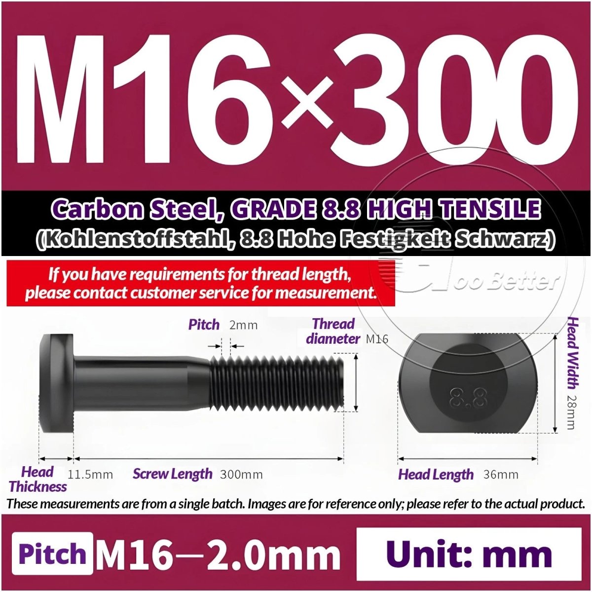 T - Slot Bolts M6 to M20 | Grade 8.8 High Tensile | T - Track Bolts 16mm–500mm - HomeDIYer