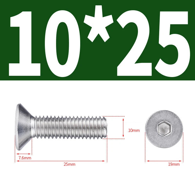 Allen Countersunk Head Screws V4A Steel Hexagon Socket Flat Head Machine Screw
