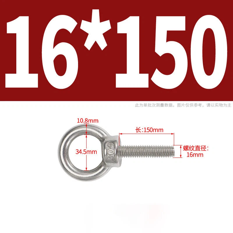 Lifting Eye Bolts A2 304 Stainless Steel M4 M5 M6 M8 M10 M12 M14 M16 M18 M20 M24