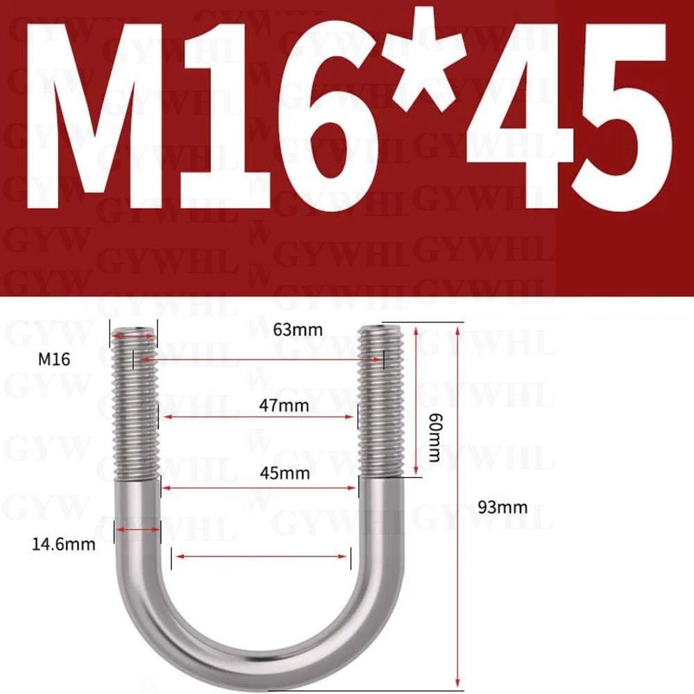 Marine Grade Round Bend U - Bolts — A2 & A4 Stainless Steel, M6 to M20 - HomeDIYer