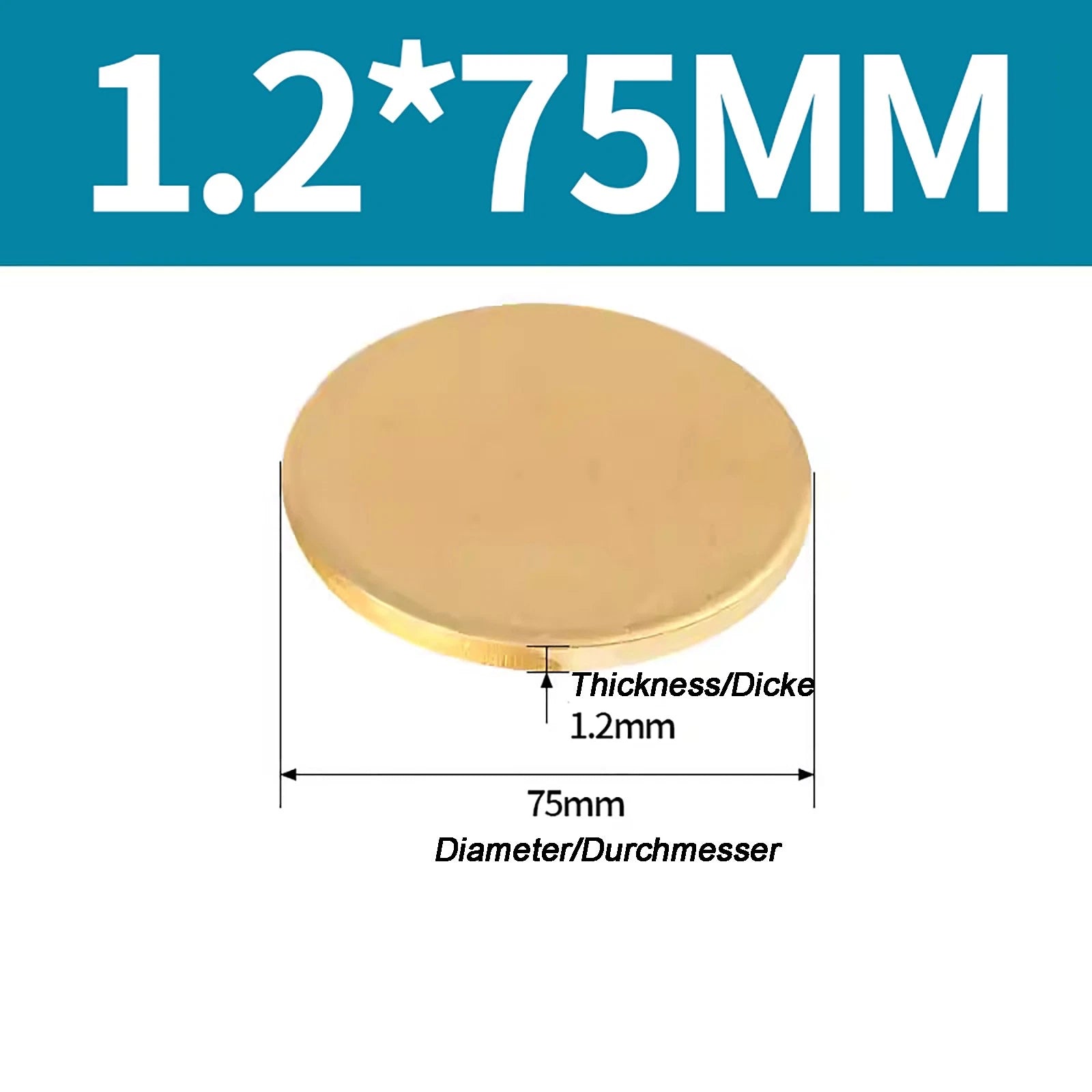 Solid Brass Discs Blanks Metal Round Sheets Thick 0.3mm - 6mm Dia 10mm - 180mm
