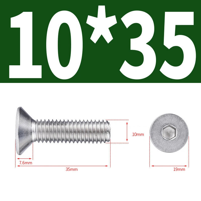 Allen Countersunk Head Screws V4A Steel Hexagon Socket Flat Head Machine Screw