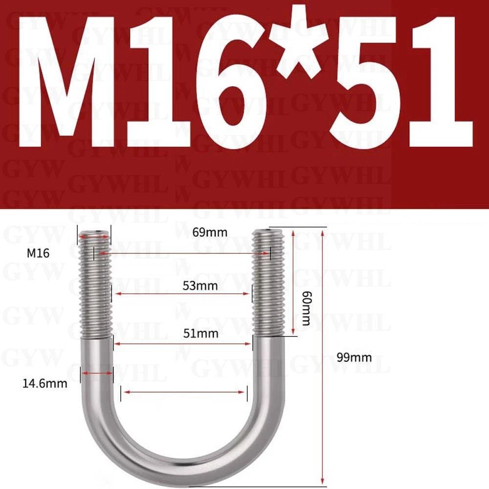 Marine Grade Round Bend U - Bolts — A2 & A4 Stainless Steel, M6 to M20 - HomeDIYer