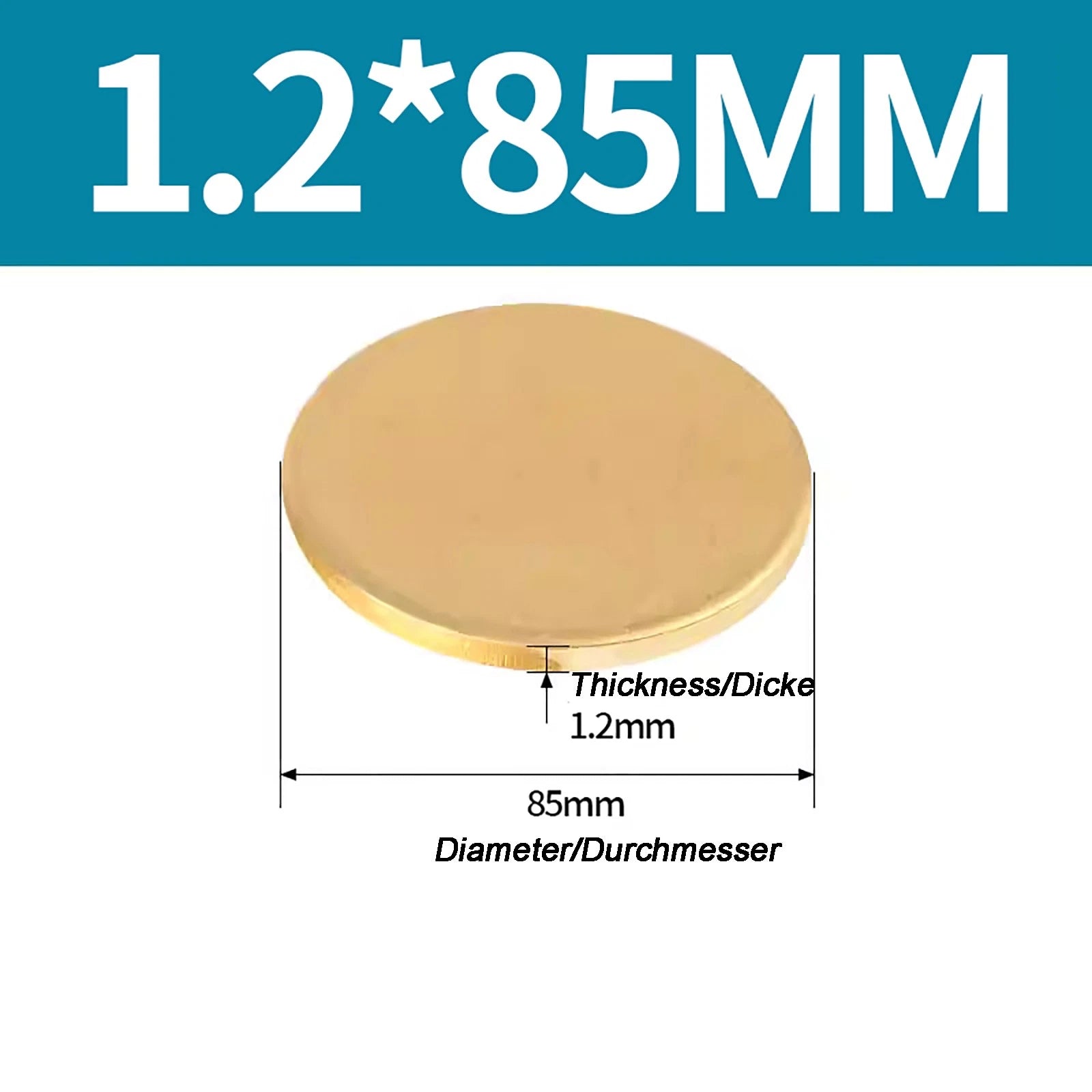 Solid Brass Discs Blanks Metal Round Sheets Thick 0.3mm - 6mm Dia 10mm - 180mm