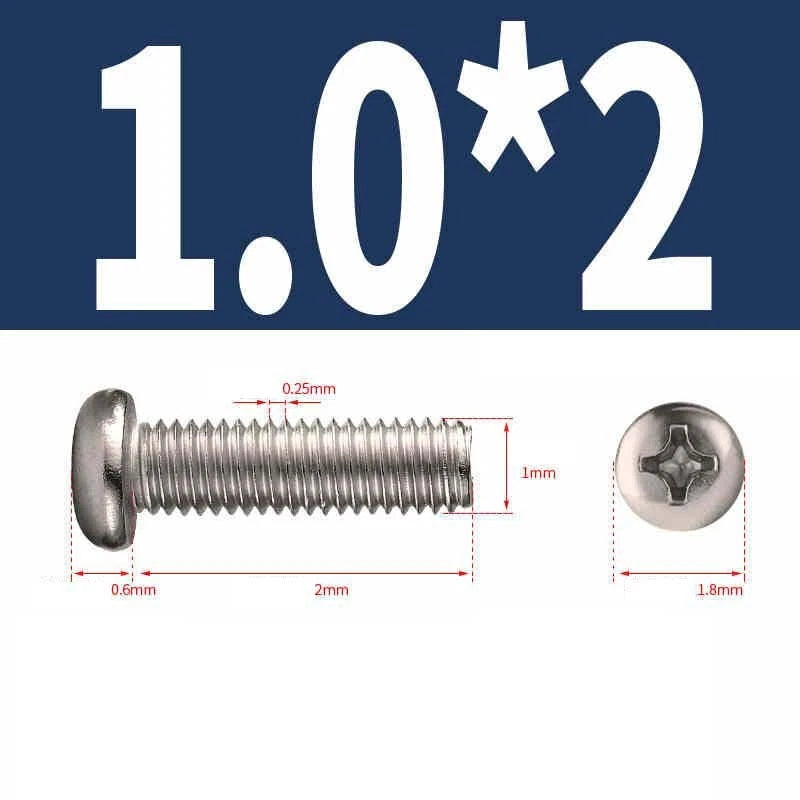 Phillips Pan Head Machine Screws M1.0–M6 | Nickel-Plated