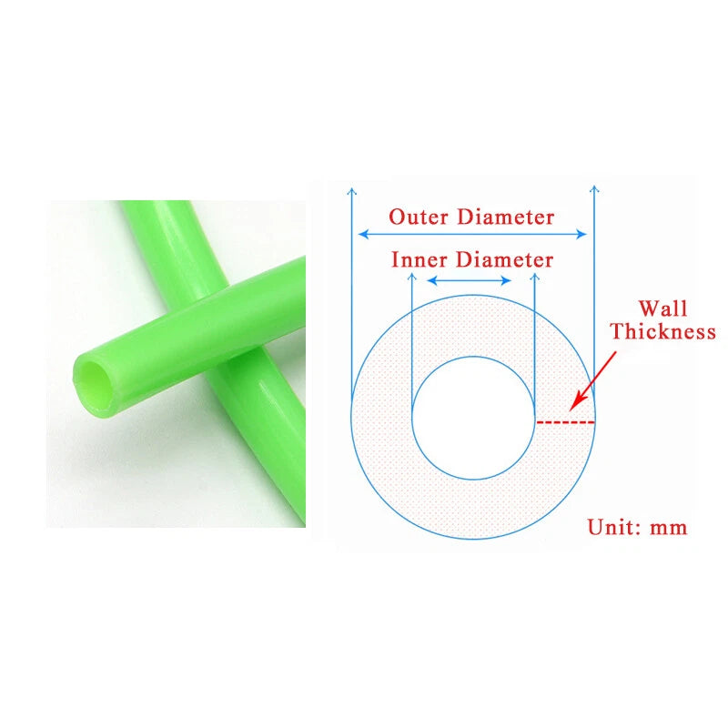 Food Grade Silicone Tubing — Fruit Green, Beer & Milk Hose, 4mm–6mm ID