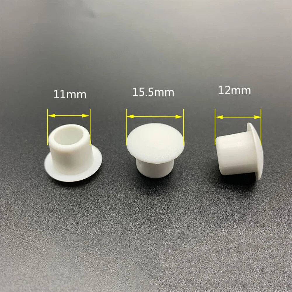 Rubber Round Hole Plugs 9mm 10mm 11mm – Button Screw Cap Blanking Seals, Black & White