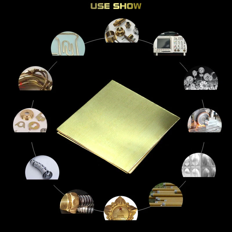 Thick 1mm 2mm 3mm 4mm 5mm H59 Brass Solid Plate Sheet L 100mm 150mm 200mm 300mm