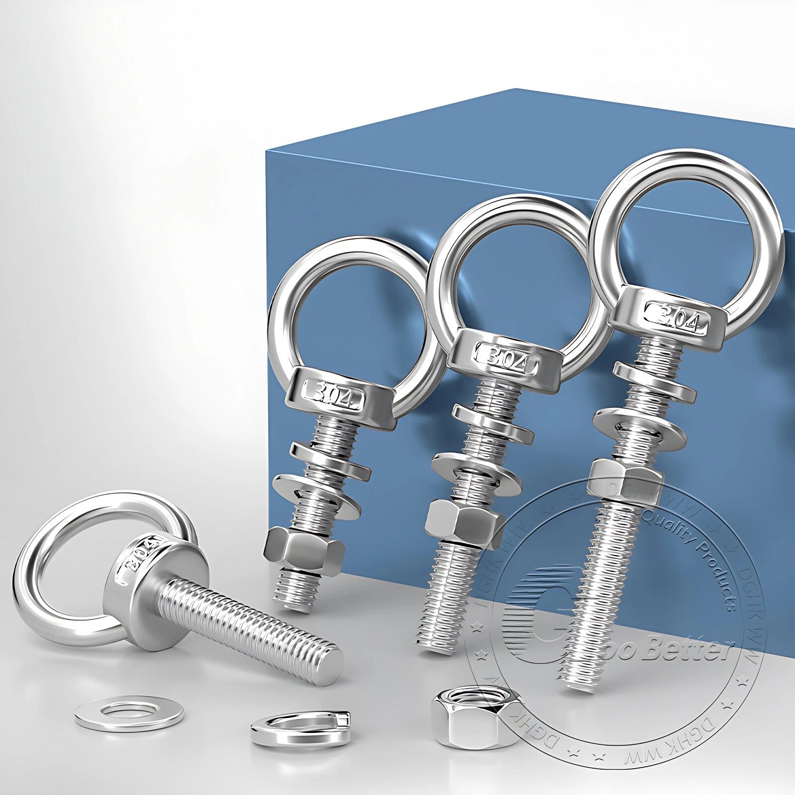 LIFTING EYE BOLTS NUTS & WASHERS A2 STAINLESS STEEL M3 M4 M5 M6 M8 M10 M12 - M30