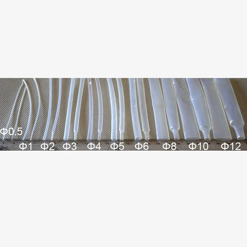 PTFE Heat Shrink Tubing – Transparent Electrical Sleeving, 0.5mm to 40mm, 1.7:1 & 4:1 Shrink Ratio