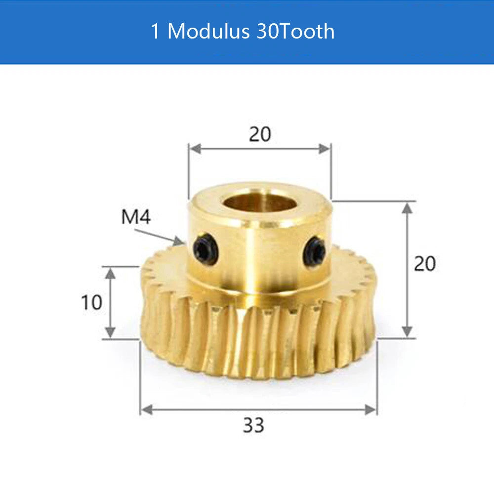 1 Modulus 15-60T Brass Worm Wheel Gear Pitch 3.14mm Transmission Gear,Worm Rod