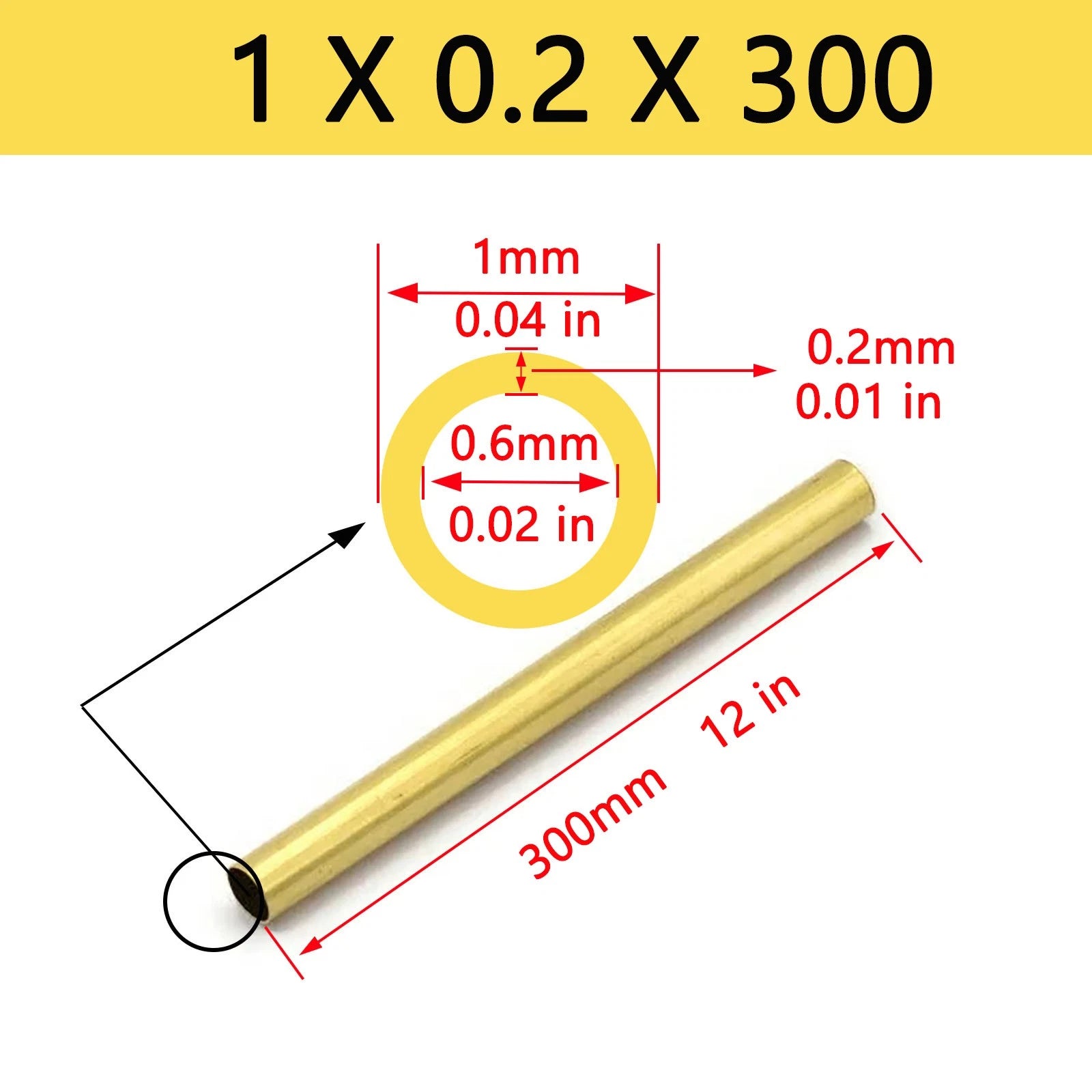 Brass Tubes ROUND PIPE Cu 62% OD 2mm 3mm 4mm 5mm 6mm To 25mm Length 300mm 0.3m