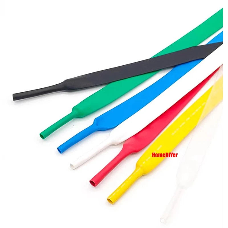 2:1 Heat Shrink Tubing — Electrical Wire Sleeving, Φ1mm–12mm, Clear/White/Red/Green