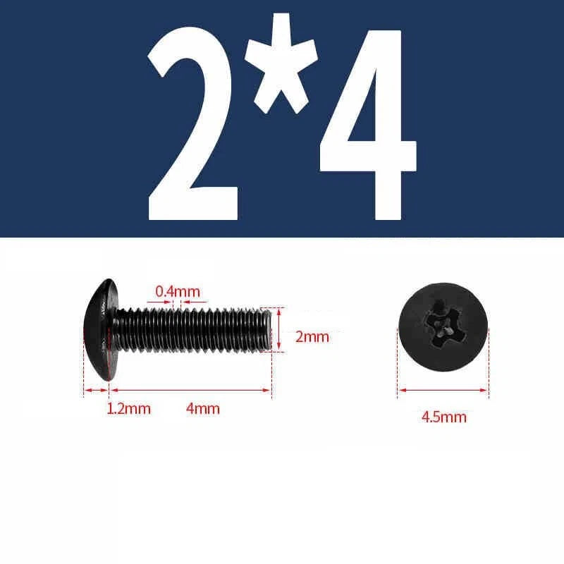 Phillips Pan Head Machine Screws — Nickel Plating & Black Zinc, M2–M6, 10 or 25 Pcs