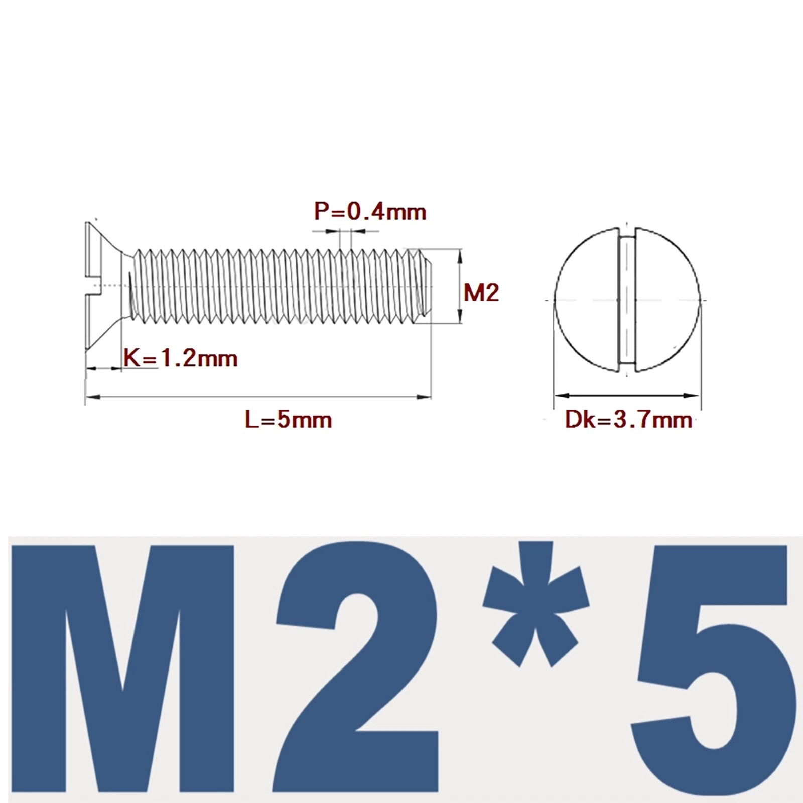 Countersunk Slotted Machine Screws M2–M8 | A2 Stainless Steel DIN 963
