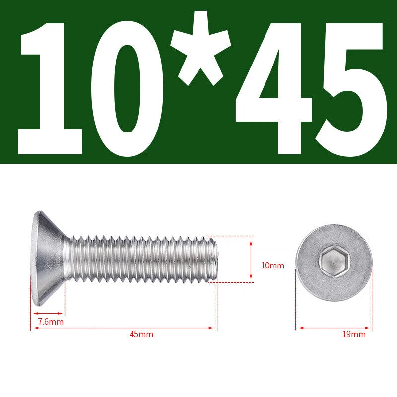 Allen Countersunk Head Screws V4A Steel Hexagon Socket Flat Head Machine Screw