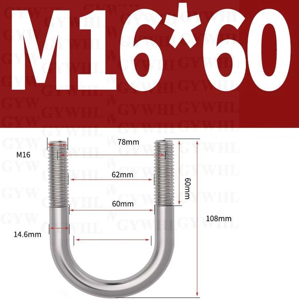 Marine Grade Round Bend U - Bolts — A2 & A4 Stainless Steel, M6 to M20 - HomeDIYer