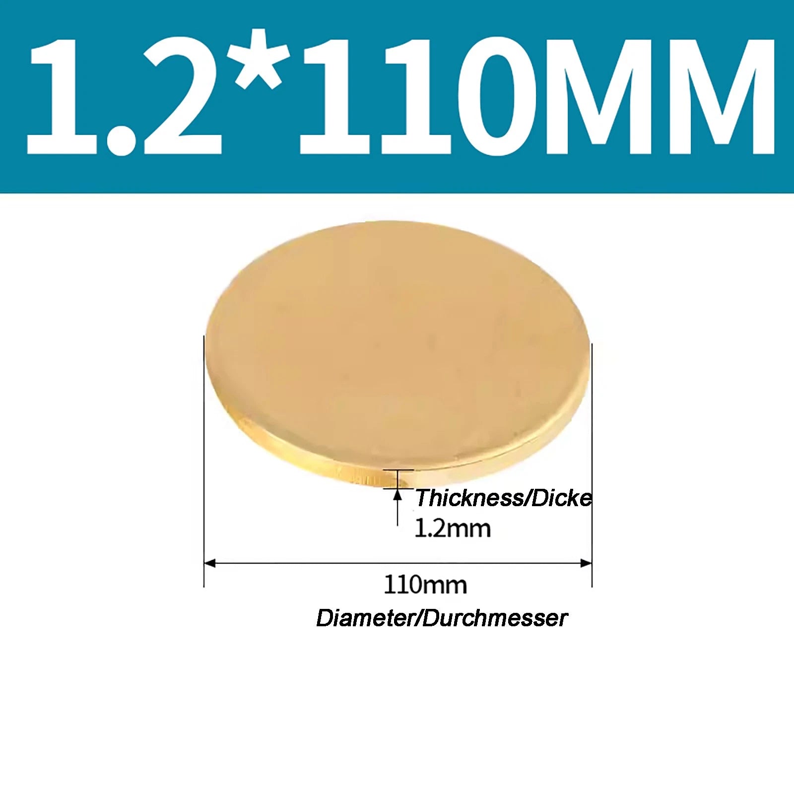 Solid Brass Discs Blanks Metal Round Sheets Thick 0.3mm - 6mm Dia 10mm - 180mm