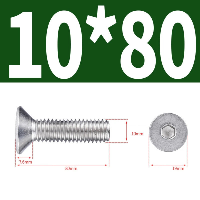 Allen Countersunk Head Screws V4A Steel Hexagon Socket Flat Head Machine Screw