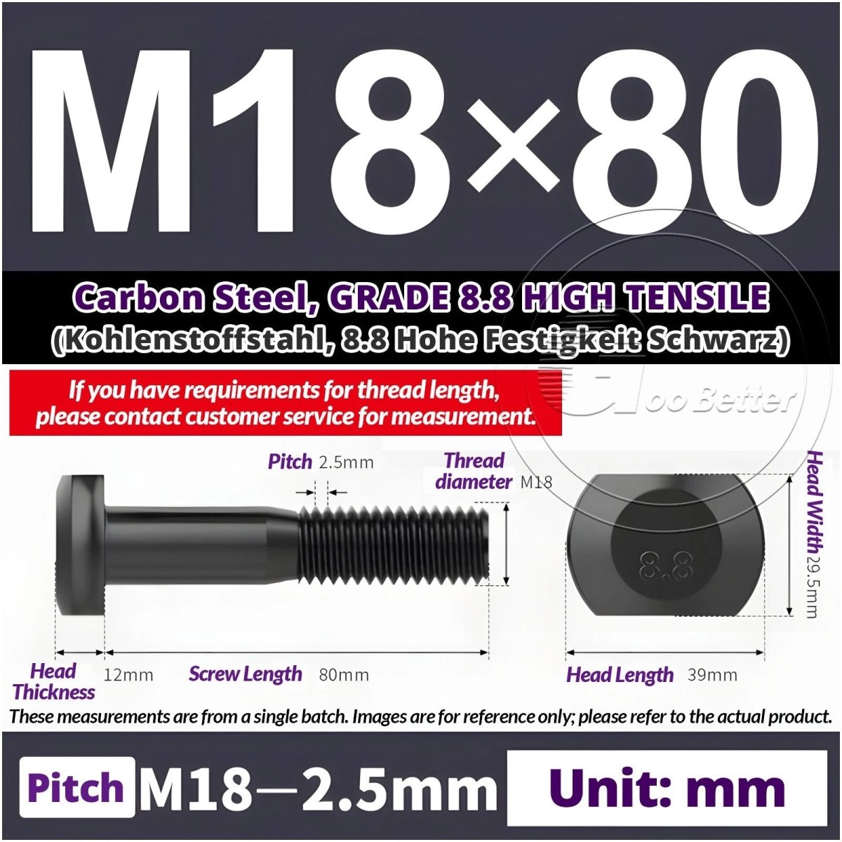 T - Slot Bolts M6 to M20 | Grade 8.8 High Tensile | T - Track Bolts 16mm–500mm - HomeDIYer