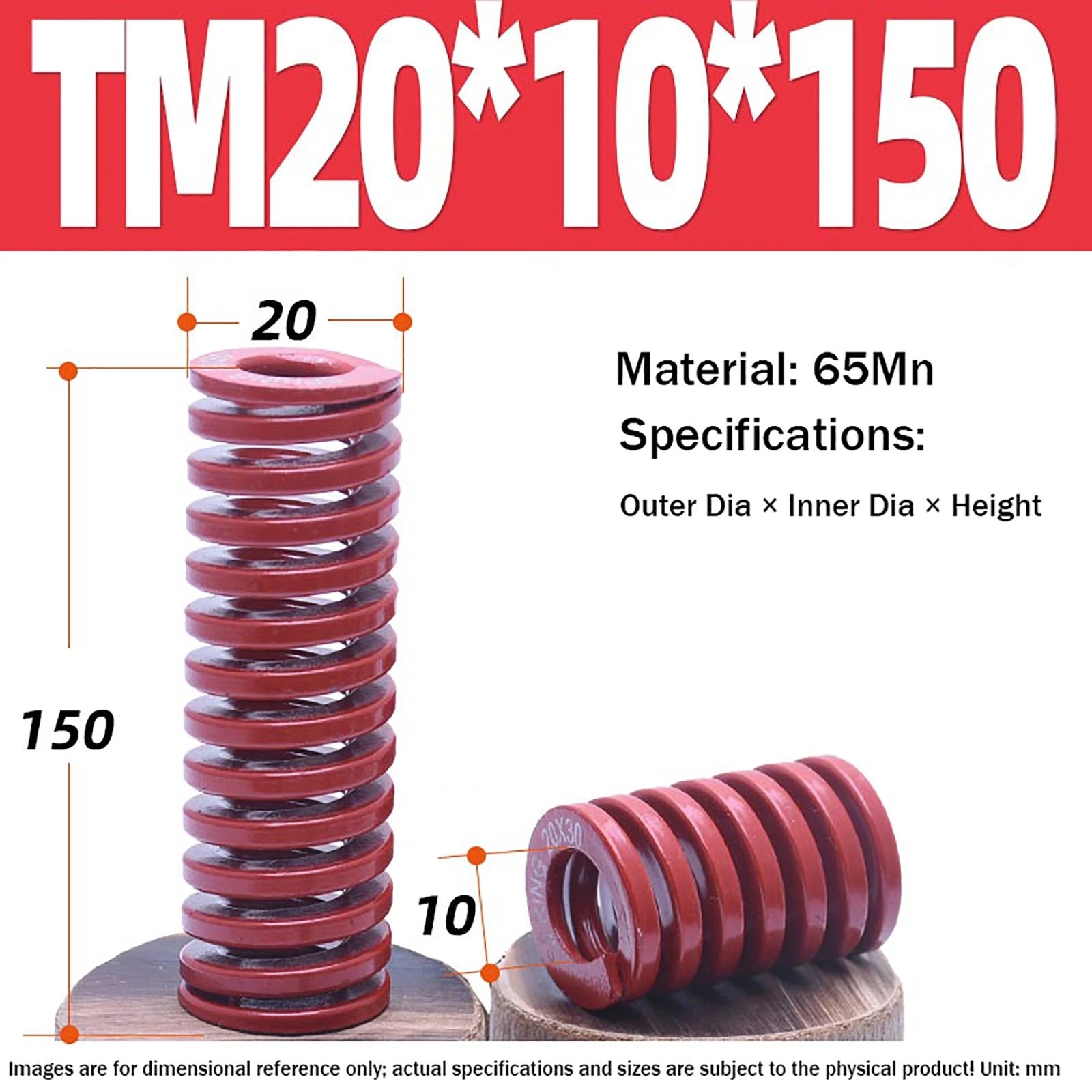 Heavy Load Duty Compression Die Spring, 8mm-50mm Diameter & Up To 400mm Long JIS