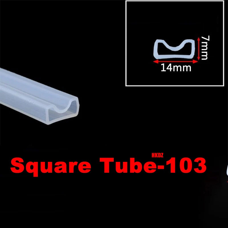 Square Silicone Rubber Hollow Tube Pipe Protector Seal Strips Width 2.5mm~108mm
