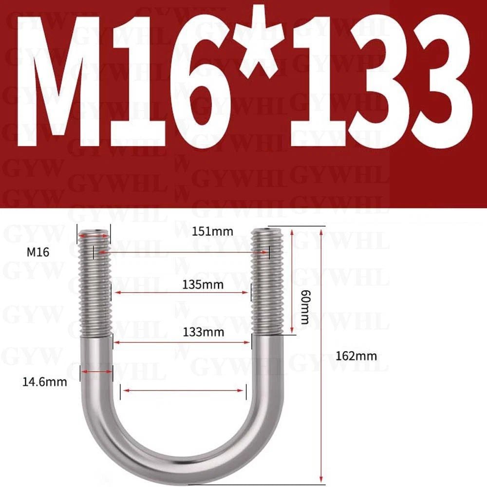 Marine Grade Round Bend U - Bolts — A2 & A4 Stainless Steel, M6 to M20 - HomeDIYer