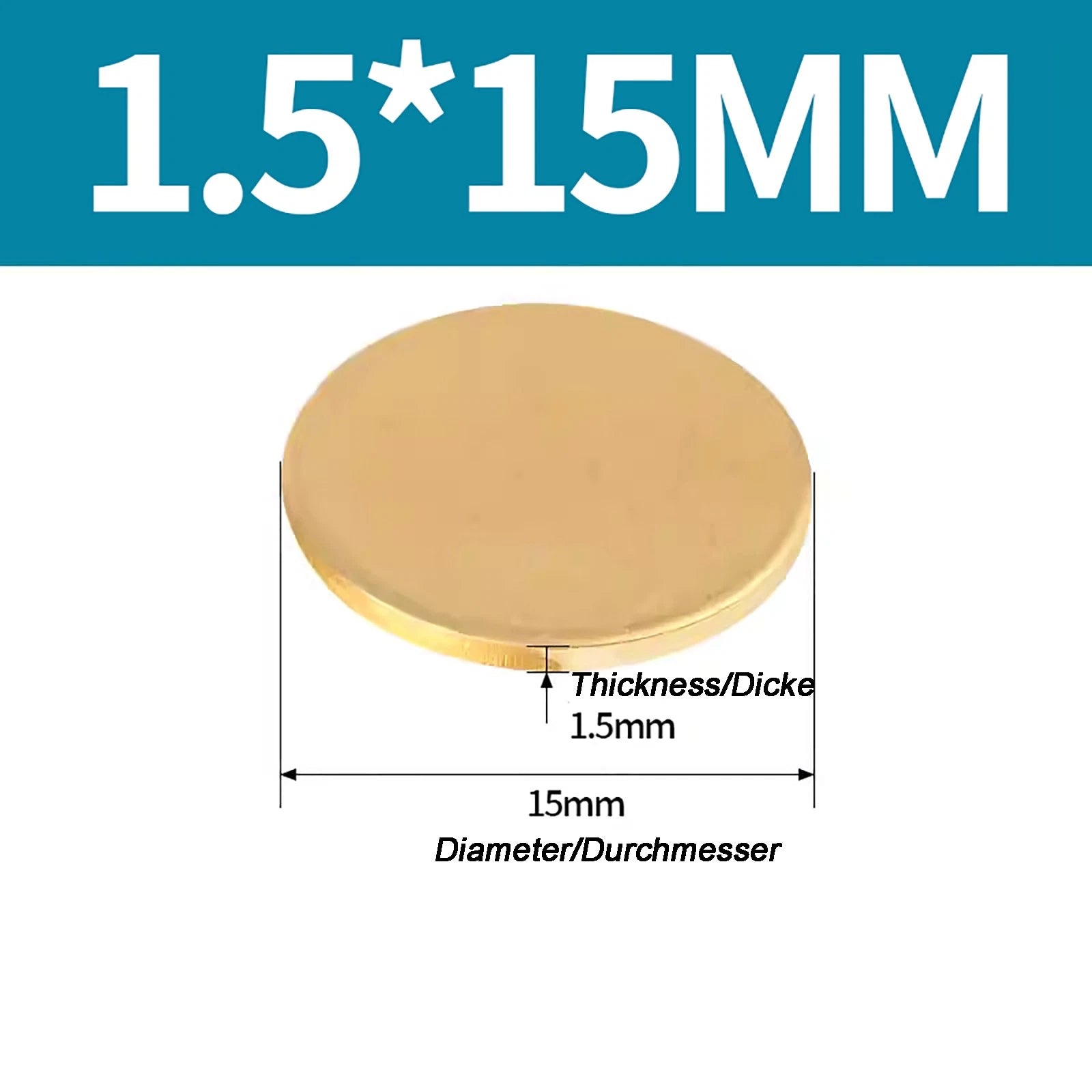 Solid Brass Discs Blanks Metal Round Sheets Thick 0.3mm - 6mm Dia 10mm - 180mm