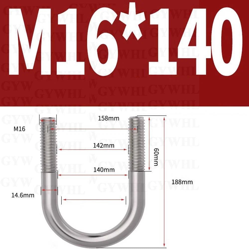 Marine Grade Round Bend U - Bolts — A2 & A4 Stainless Steel, M6 to M20 - HomeDIYer