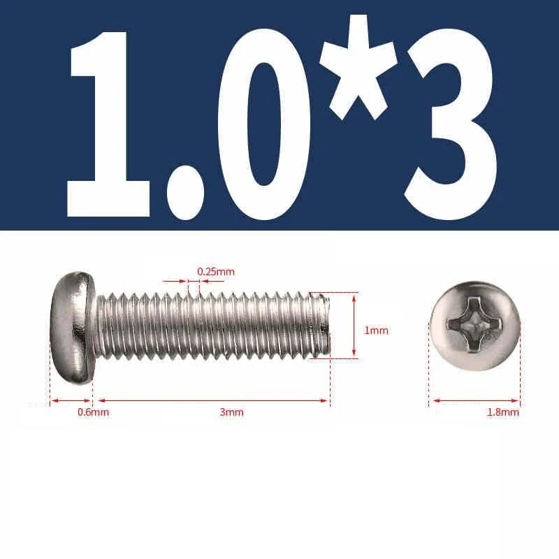 Phillips Pan Head Machine Screws M1.0–M6 | Nickel-Plated