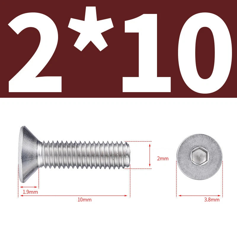 Allen Countersunk Head Screws V4A Steel Hexagon Socket Flat Head Machine Screw
