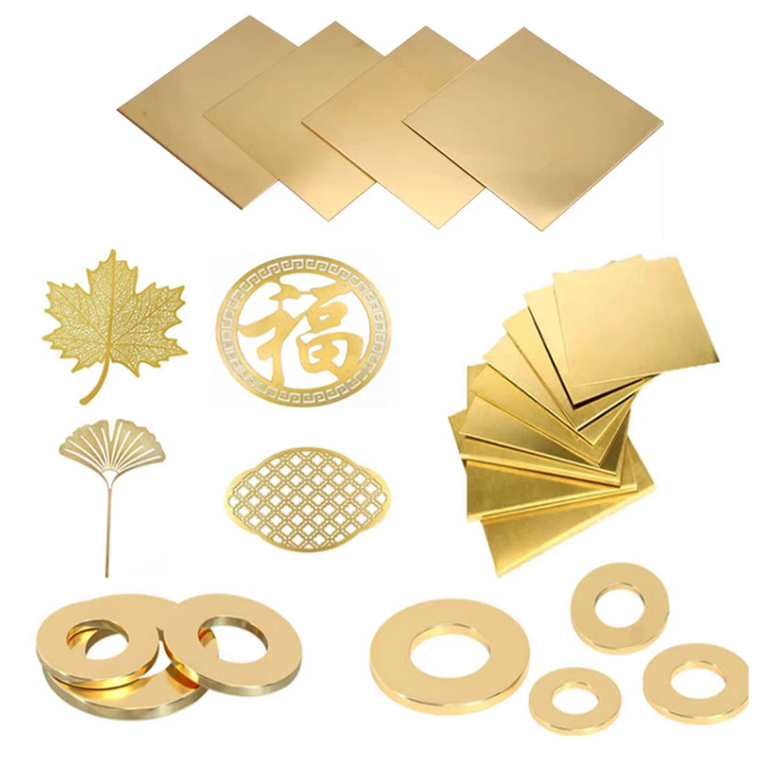 Brass Plate Sheet Thick 0.5/0.8/1/1.5-6mm Model Craft DIY Metal Thin Sheet Plate