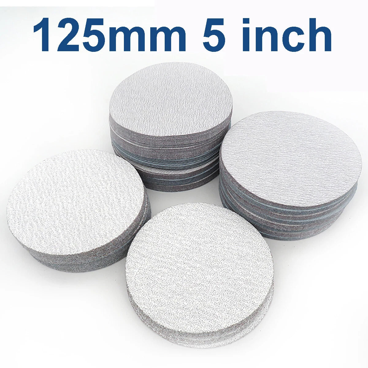 1/2/3/4/5/6/7 inch Hook & Loop Sanding Disc Orbital White Sandpaper Pads Wet Dry