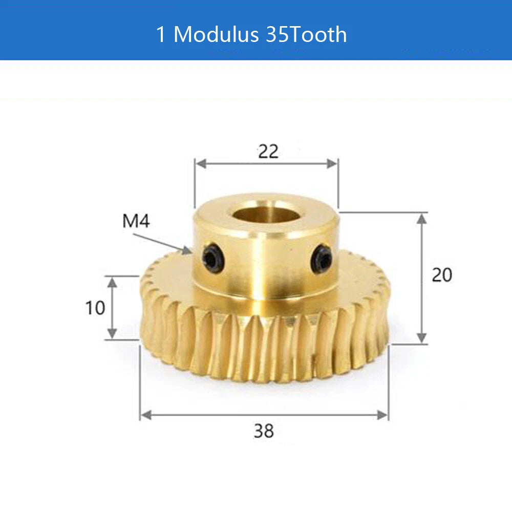 1 Modulus 15-60T Brass Worm Wheel Gear Pitch 3.14mm Transmission Gear,Worm Rod