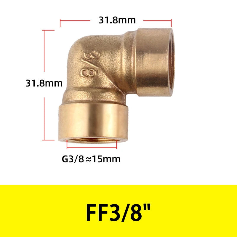 BSP Brass Tee Fitting – 90° Equal Tee Pipe Connector, Female & Male Thread, 1/8" to 1/2"