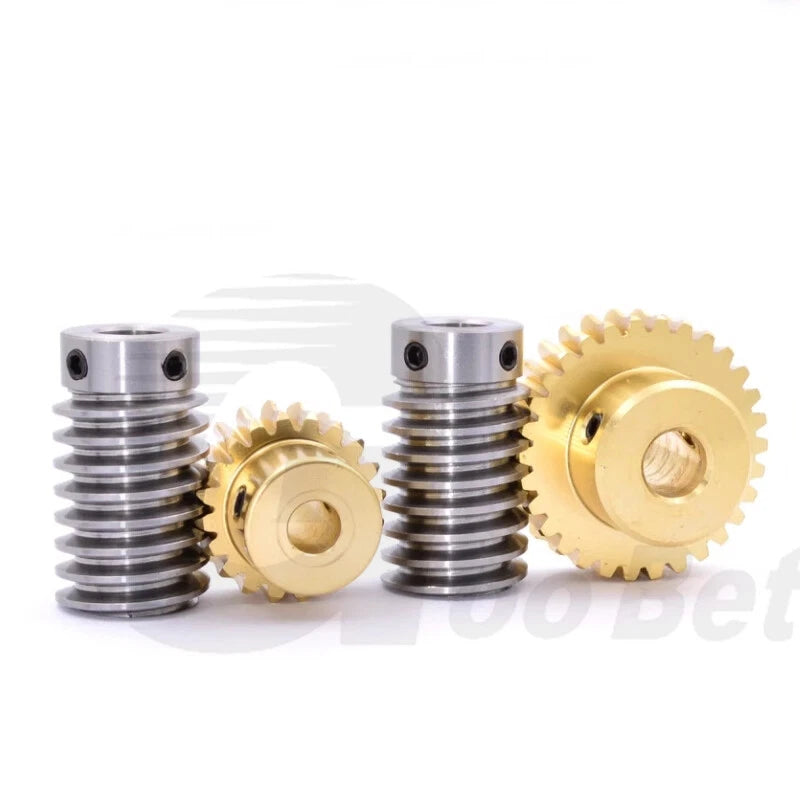 Mod 0.5 Worm Gear Wheel Brass 20-60 Tooth Worm Shaft Steel C45-Stainless Steel