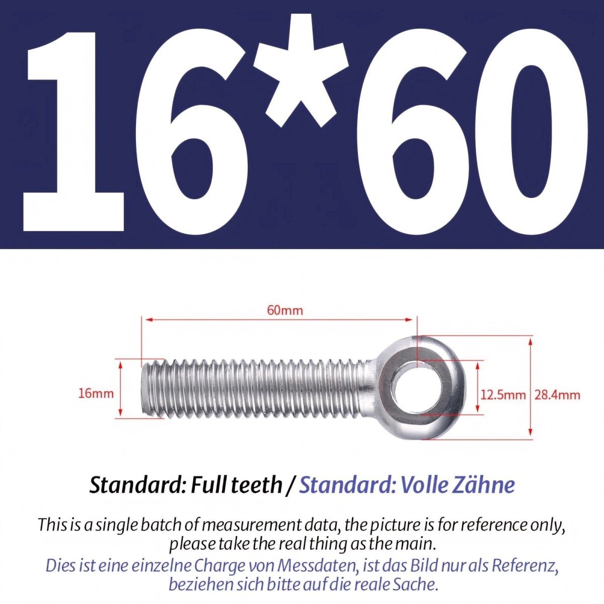 M16 M18 Stainless Steel A2 Eye Bolts – Threaded Ring for Catenary Wire & Hanging - HomeDIYer