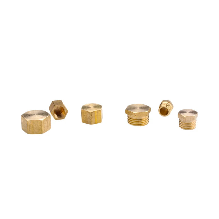 Brass BSP Blanking Cap Plug — 1/8" to 2" Male & Female Stop End with Washer