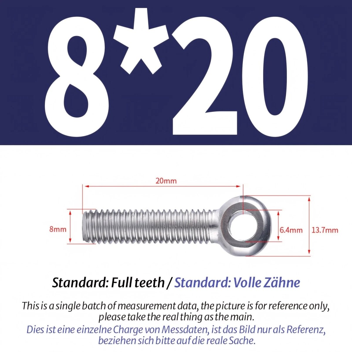 M8 M10 Stainless Steel Eye Bolts A2 — Threaded Ring Screws for Catenary Wire & Hanging - HomeDIYer