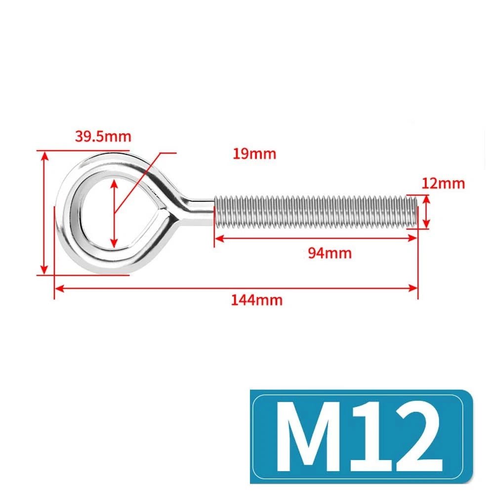 Metric Eye Bolt & Hook Screw — Stainless Steel, M4–M24, Standard & Left Hand Thread - HomeDIYer