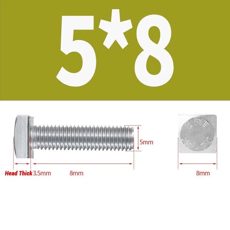 Square Head Bolts M4 M5 M6 M8 M10 M12 — A2 304 Stainless Steel, Multiple Lengths - HomeDIYer