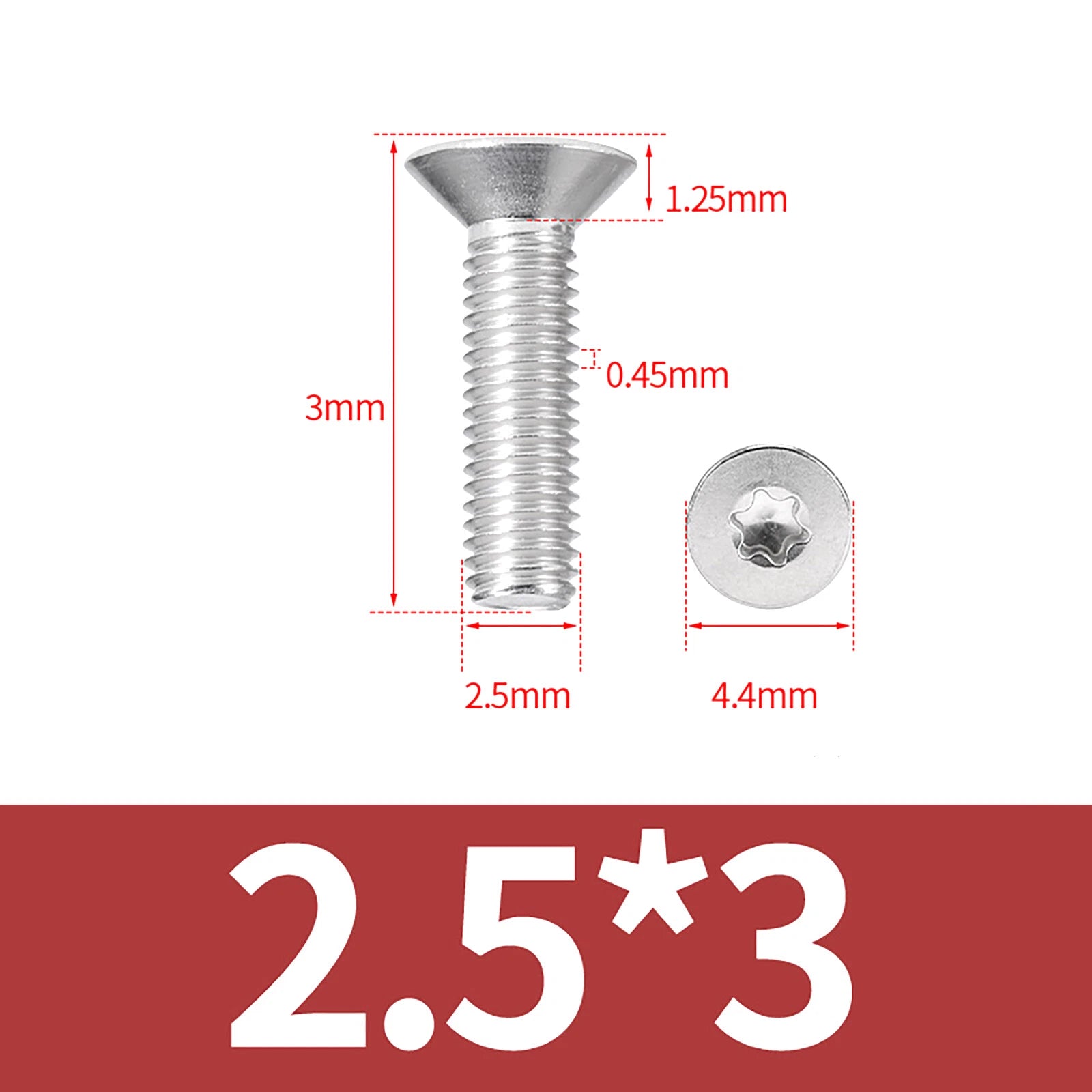 M2- M12 Torx Countersunk Machine Screws Six Lobe Bolts A2 Stainless Steel
