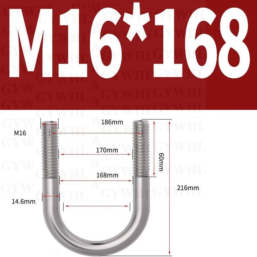 Marine Grade Round Bend U - Bolts — A2 & A4 Stainless Steel, M6 to M20 - HomeDIYer