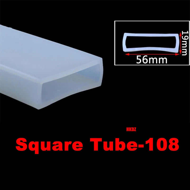 Square Silicone Rubber Hollow Tube Pipe Protector Seal Strips Width 2.5mm~108mm