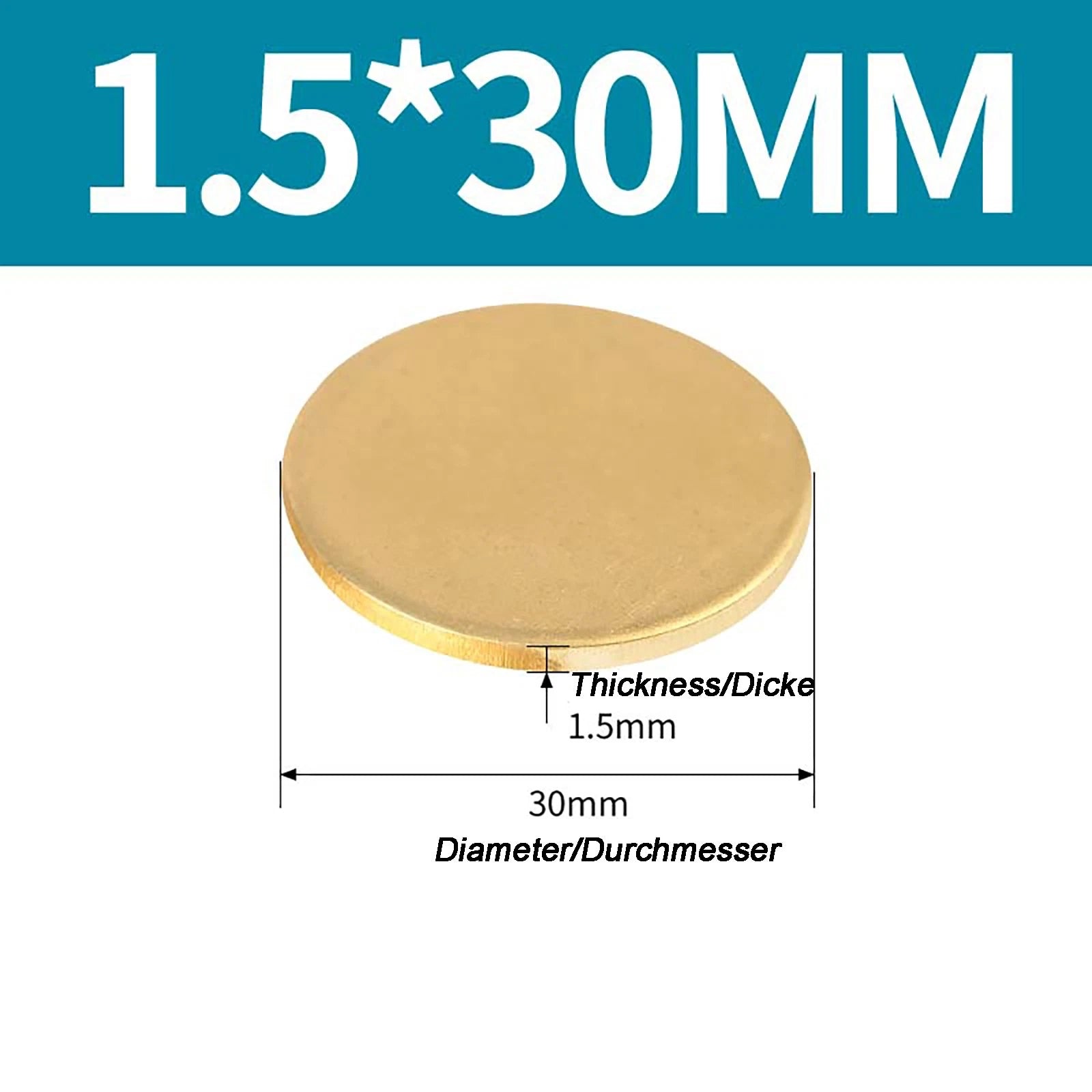 Solid Brass Discs Blanks Metal Round Sheets Thick 0.3mm - 6mm Dia 10mm - 180mm