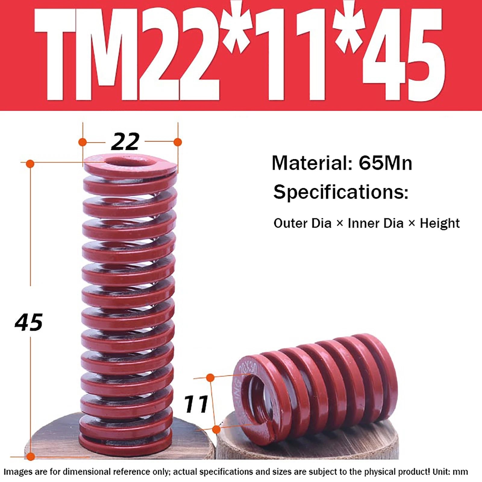 Heavy Load Duty Compression Die Spring, 8mm-50mm Diameter & Up To 400mm Long JIS
